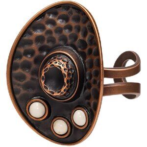 Rustic Couture's Bohemian Turquoise Cuff Ring for Women Cowgirl